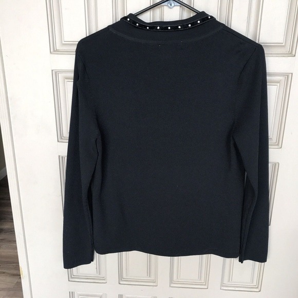 Corducci Sweater Jacket SzM Black Long Sleeve Rhinestones Pre-Owned - Picture 2 of 11